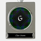 Clan Gunn Tartan Banner Ornament Verzilverd Banner Ornament (Voorkant)