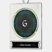Clan Gunn Tartan Banner Ornament Verzilverd Banner Ornament (Links)