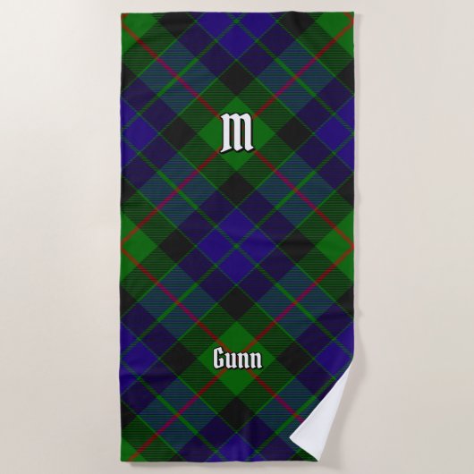 Clan Gunn Tartan Beach Towel Strandlaken (Voorkant)