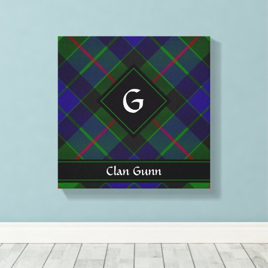 Clan Gunn Tartan Canvas Print (Insitu (Houten vloer))