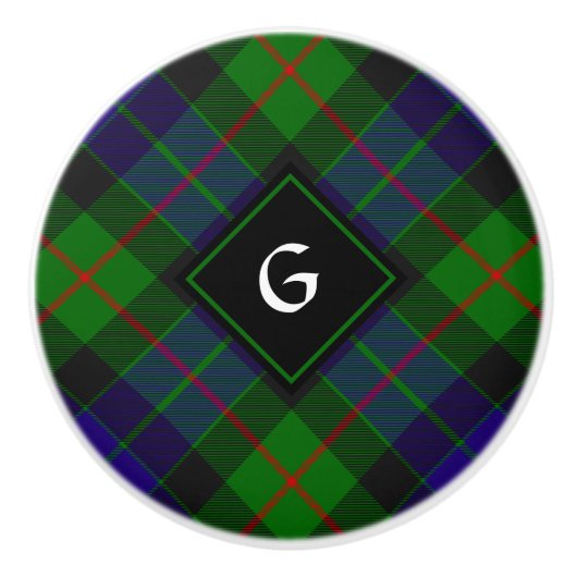 Clan Gunn Tartan Ceramic Knob Keramische Knop (Voorkant)