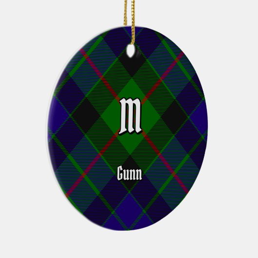 Clan Gunn Tartan Ceramic Ornament (Rechts)