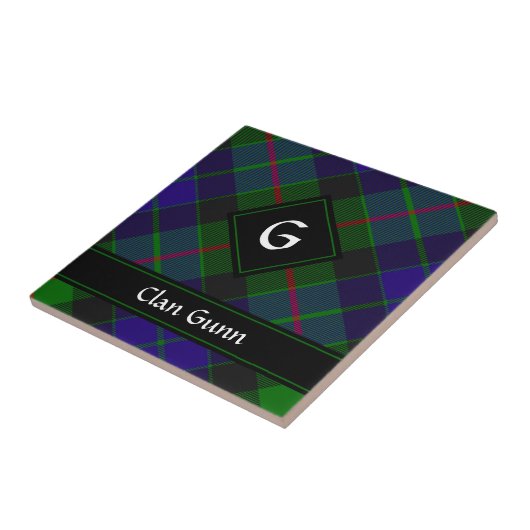 Clan Gunn Tartan Ceramic Tegel Tegeltje (Zijkant)