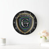 Clan Gunn Tartan Clock Grote Klok (Huis)