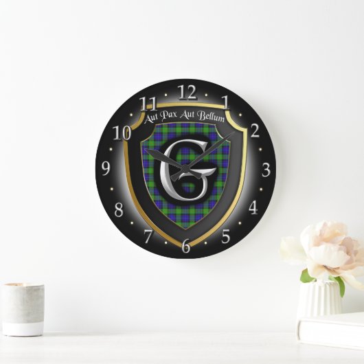 Clan Gunn Tartan Clock Grote Klok (Huis)