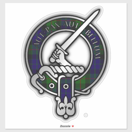 Clan Gunn Tartan Crest (Latijn) Sticker (Vel)