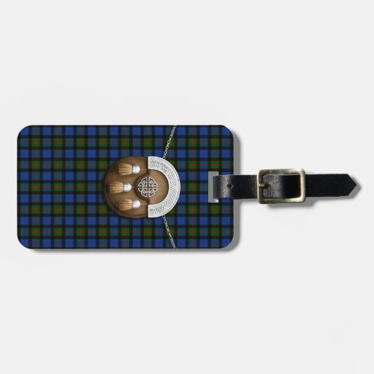 Clan Gunn Tartan en Sporran Bagagelabel (Voorkant horizontaal)
