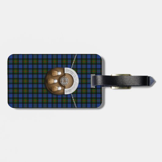 Clan Gunn Tartan en Sporran Bagagelabel (Achterkant horizontaal)