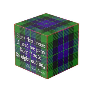 Clan Gunn Tartan House Blessing Kubus