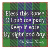 Clan Gunn Tartan House Blessing Kubus (Voorkant)