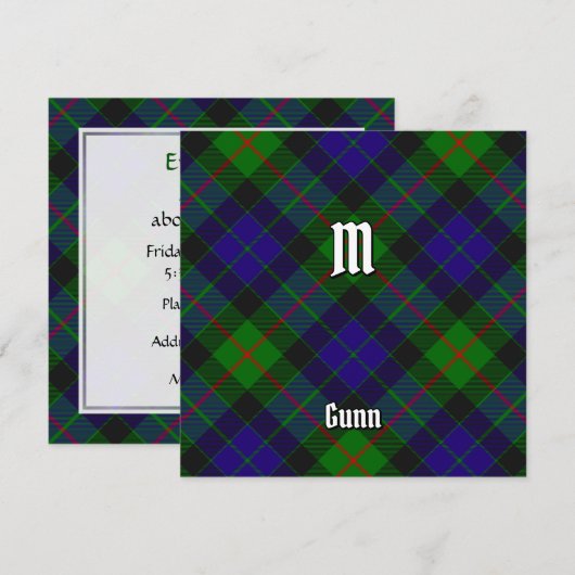 Clan Gunn Tartan Kaart (Voorkant / Achterkant)