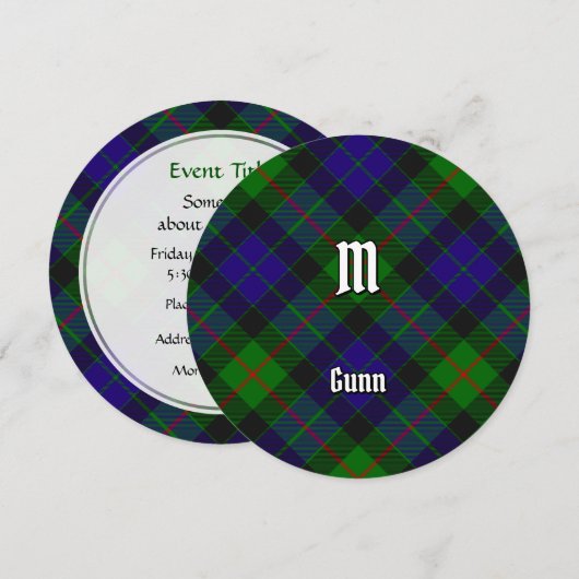 Clan Gunn Tartan Kaart (Voorkant / Achterkant)
