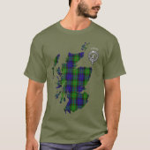 Clan Gunn Tartan Map & (Old Norse) Crest T-shirt (Voorkant)