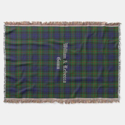 Clan Gunn Tartan Pset Custom Throw Blanket Deken (Voorkant)