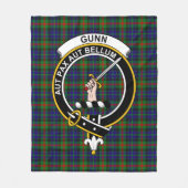 Clan Gunn Tartan Pset Fleece Deken (Voorkant)