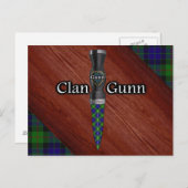Clan Gunn Tartan Sgian Dubh Blade Briefkaart (Voorkant / Achterkant)