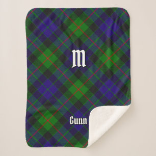 Clan Gunn Tartan Sherpa Blanket Sherpa Deken
