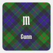 Clan Gunn Tartan Square Sticker (Voorkant)