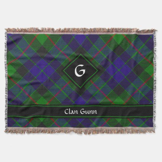 Clan Gunn Tartan Throw Blanket Deken (Voorkant)
