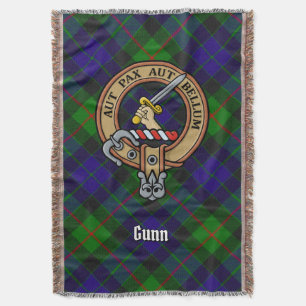 Clan Gunn-wapen boven tartan Deken