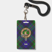 Clan Gunn Wapen over Tartan Badge (Voorzijde met lanyard)