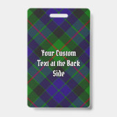 Clan Gunn Wapen over Tartan Badge (Achterkant)