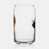 Clan Gunn-wapen over tartan Blikvorm Glas (Links)