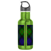 Clan Gunn Wapen over tartan Waterfles (Achterkant)