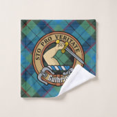 Clan Guthrie Crest over Tartan Bad Handdoek (Wasdoekje)