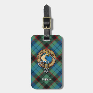 Clan Guthrie Crest over Tartan Bagagelabel