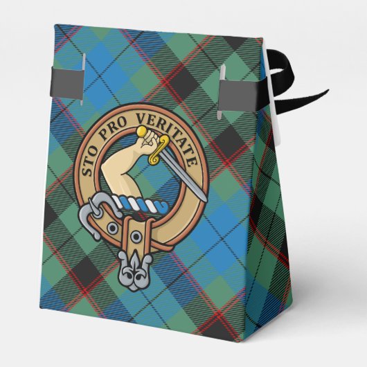Clan Guthrie Crest over Tartan Bedankdoosjes (Achterkant)