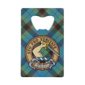 Clan Guthrie Crest over Tartan Creditkaart Flessenopener (Voorkant)