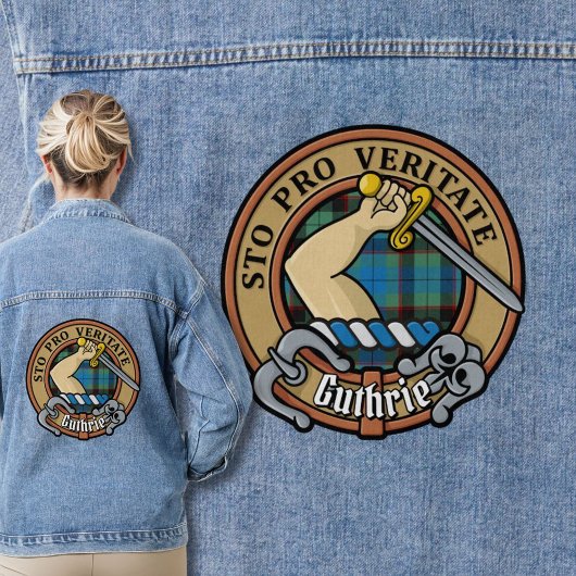Clan Guthrie Crest over Tartan Denim Jacket