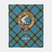 Clan Guthrie Crest over Tartan Fleece Deken (Voorkant)