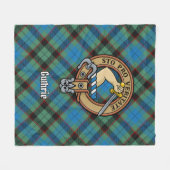 Clan Guthrie Crest over Tartan Fleece Deken (Voorkant (Horizontaal))