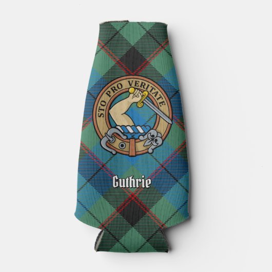 Clan Guthrie Crest over Tartan Flesjeskoeler (Voorkant)