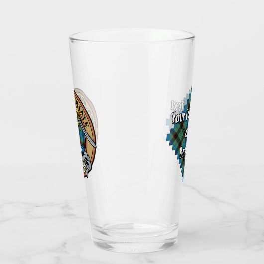 Clan Guthrie Crest over Tartan Glas (Links)