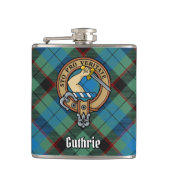 Clan Guthrie Crest over Tartan Heupfles (Voorkant)