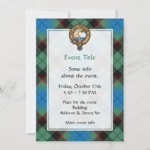 Clan Guthrie Crest over Tartan Kaart