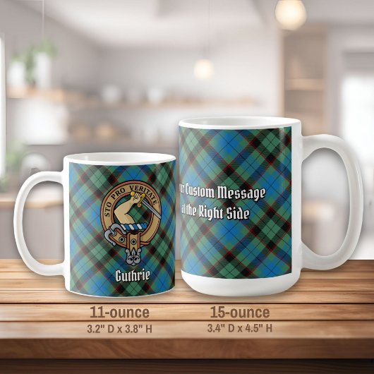 Clan Guthrie Crest over Tartan Koffiemok
