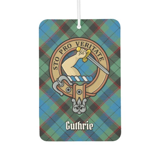 Clan Guthrie Crest over Tartan Luchtverfrisser (Voorkant)