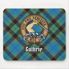 Clan Guthrie Crest over Tartan Muismat