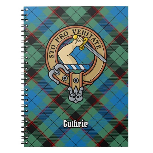Clan Guthrie Crest over Tartan Notitieboek (Voorkant)