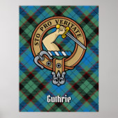 Clan Guthrie Crest over Tartan Poster (Voorkant)