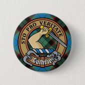 Clan Guthrie Crest over Tartan Ronde Button 5,7 Cm (Voorkant)