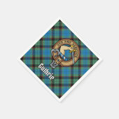 Clan Guthrie Crest over Tartan Servet (Hoek)