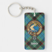 Clan Guthrie Crest over Tartan Sleutelhanger (Voorkant)