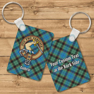 Clan Guthrie Crest over Tartan Sleutelhanger