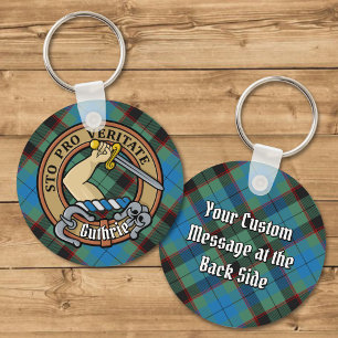 Clan Guthrie Crest over Tartan Sleutelhanger