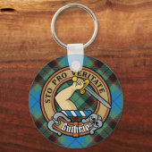 Clan Guthrie Crest over Tartan Sleutelhanger (Voorkant)